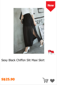 Sexy Black Chiffon Slit Maxi Skirt